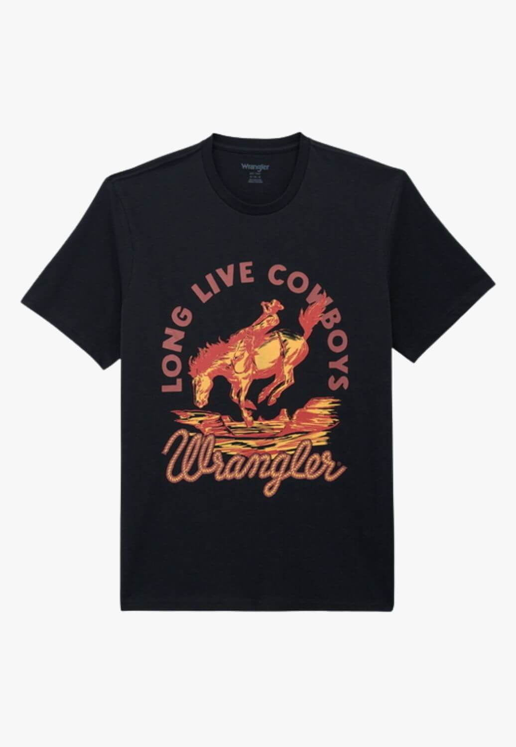 Wrangler Mens Long Live Cowboys Graphic T-Shirt