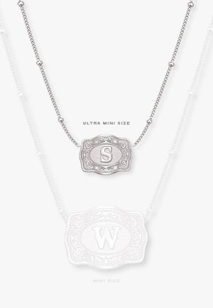 SpurWest Ultra Mini Belt Buckle Necklace - Initial Y