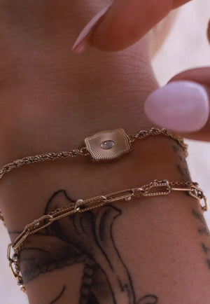 SpurWest Ultra Mini Belt Buckle Bracelet - Initial T
