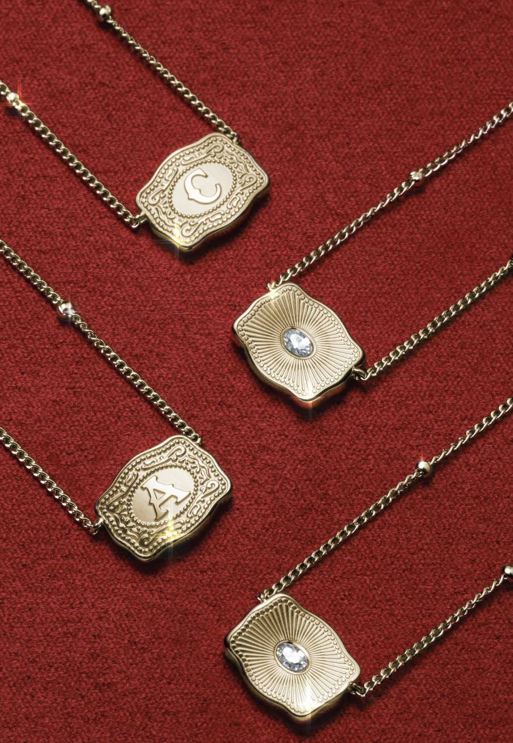 SpurWest Ultra Mini Belt Buckle Necklace - Initial W