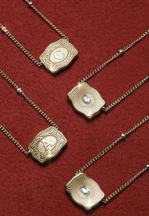 SpurWest Ultra Mini Belt Buckle Necklace Initial - A