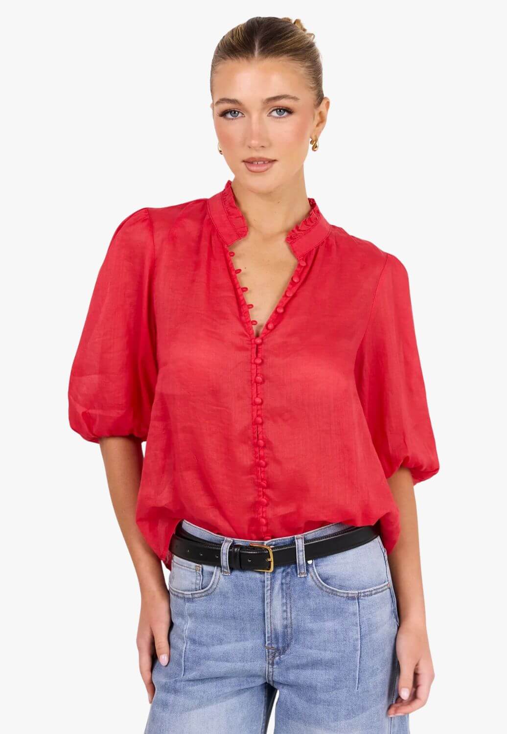 Ivy & Jack Womens Continuance Ramie Short Sleeve Top
