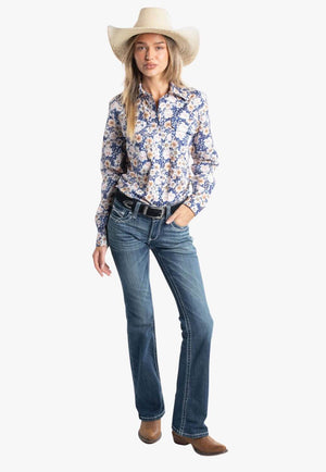 Just County Womens Abbey Full Button Work Shirt
