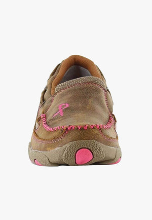 Twisted X Womens Pink Ribbon Slip On Moc