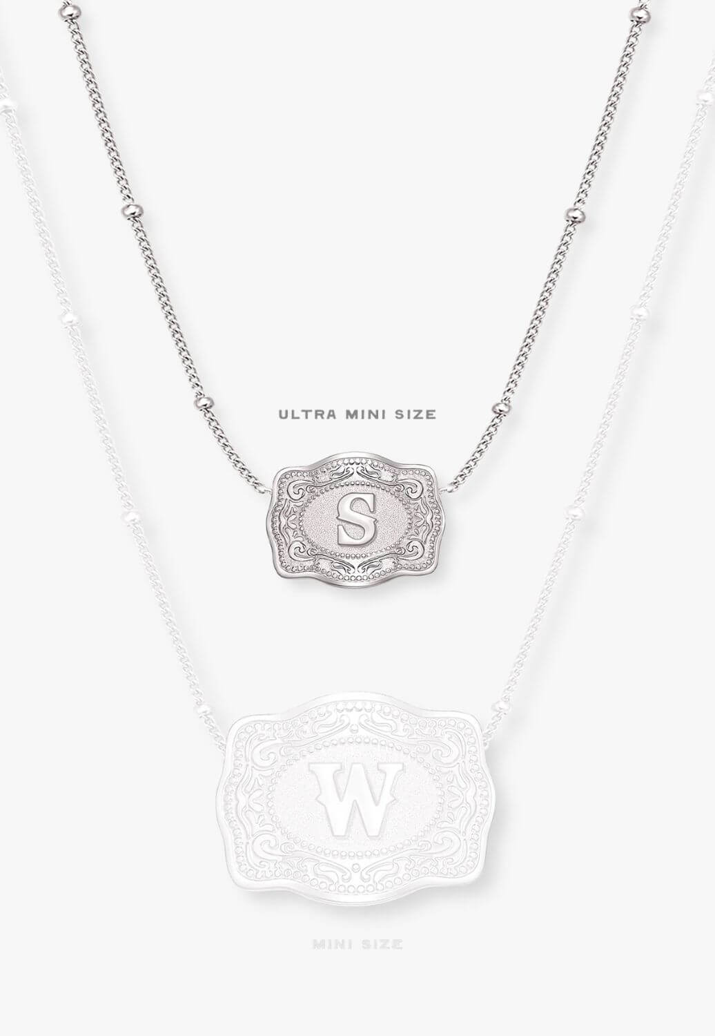 SpurWest Ultra Mini Belt Buckle Necklace - Initial O