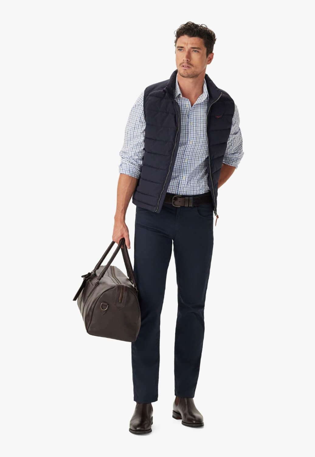 R.M. Williams Mens Newland Poplin Check Shirt