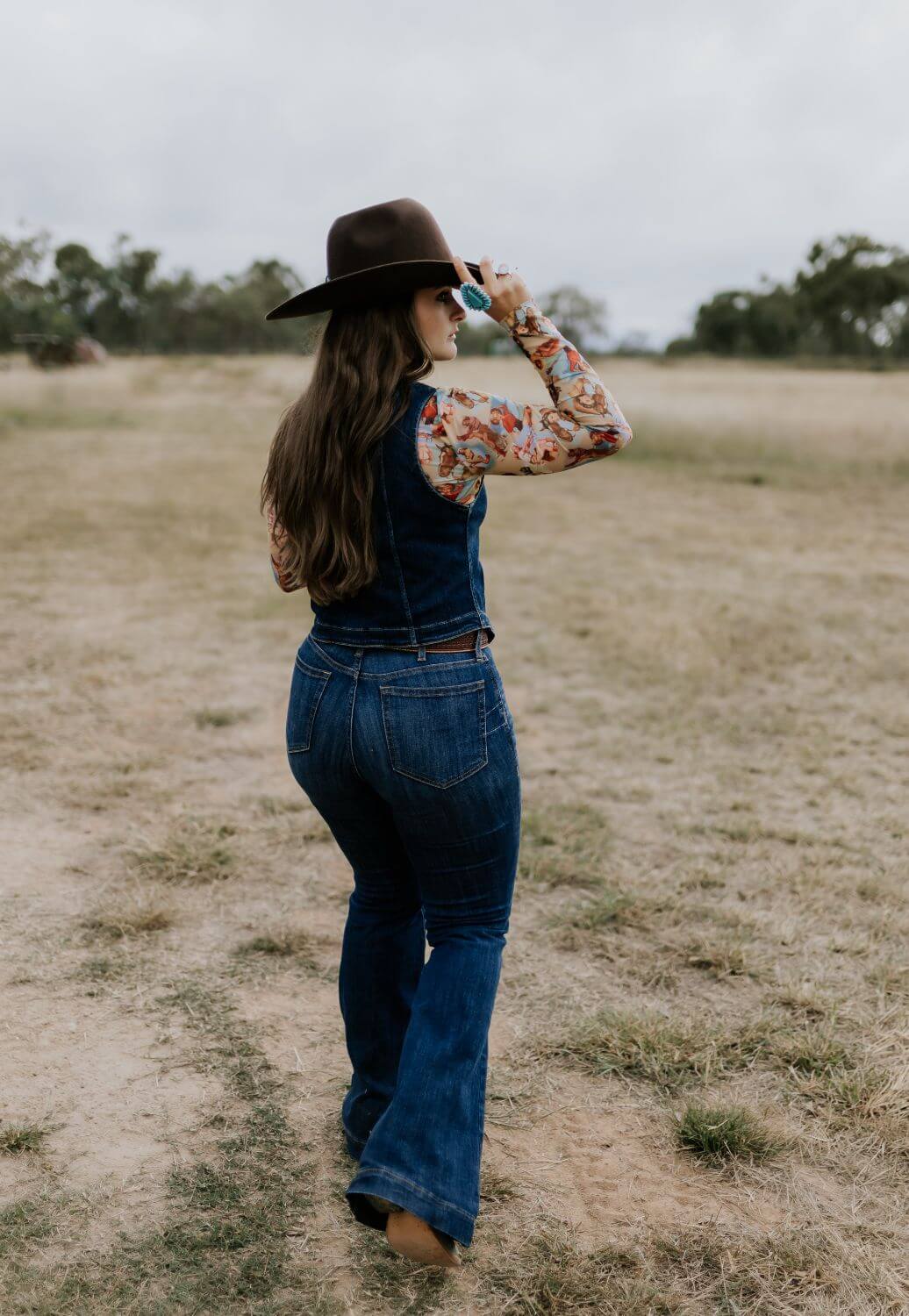 Turquoise Haven Vintage Cowgirl Mesh Top