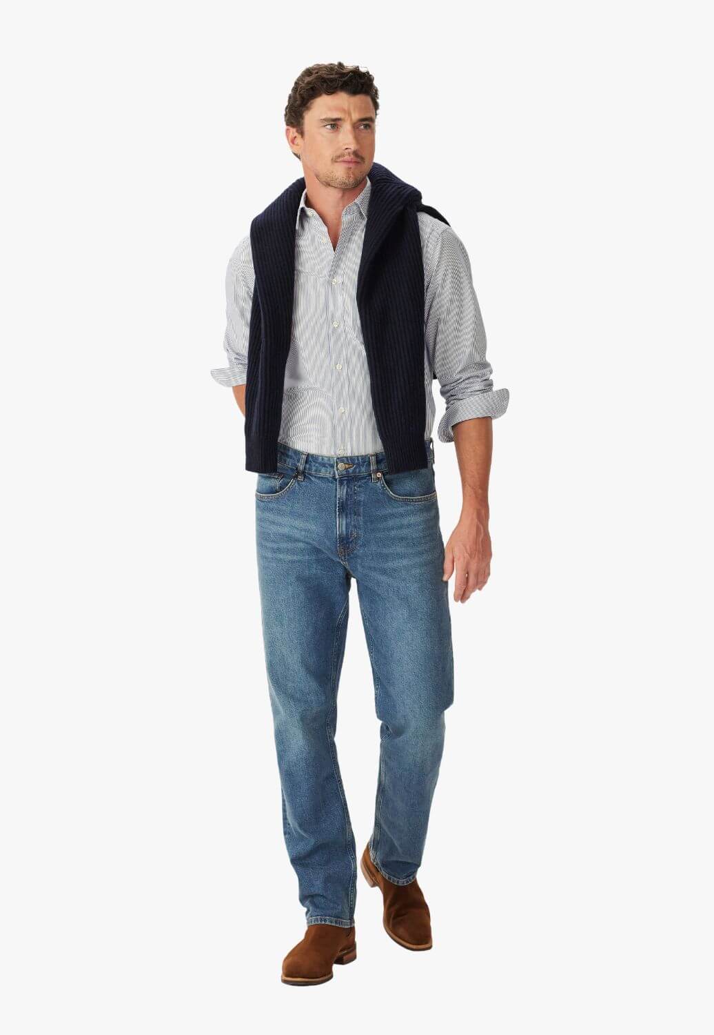 R.M. Williams Mens Ingham Poplin Stripe Shirt