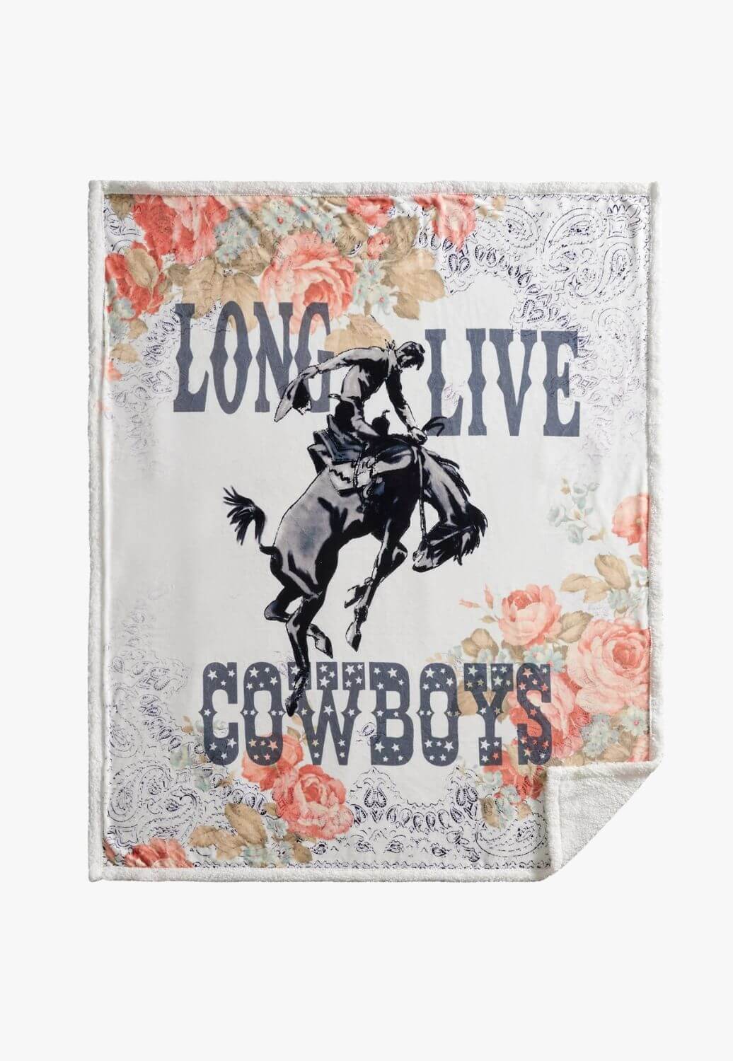 Long Live Cowboys Campfire Sherpa Throw