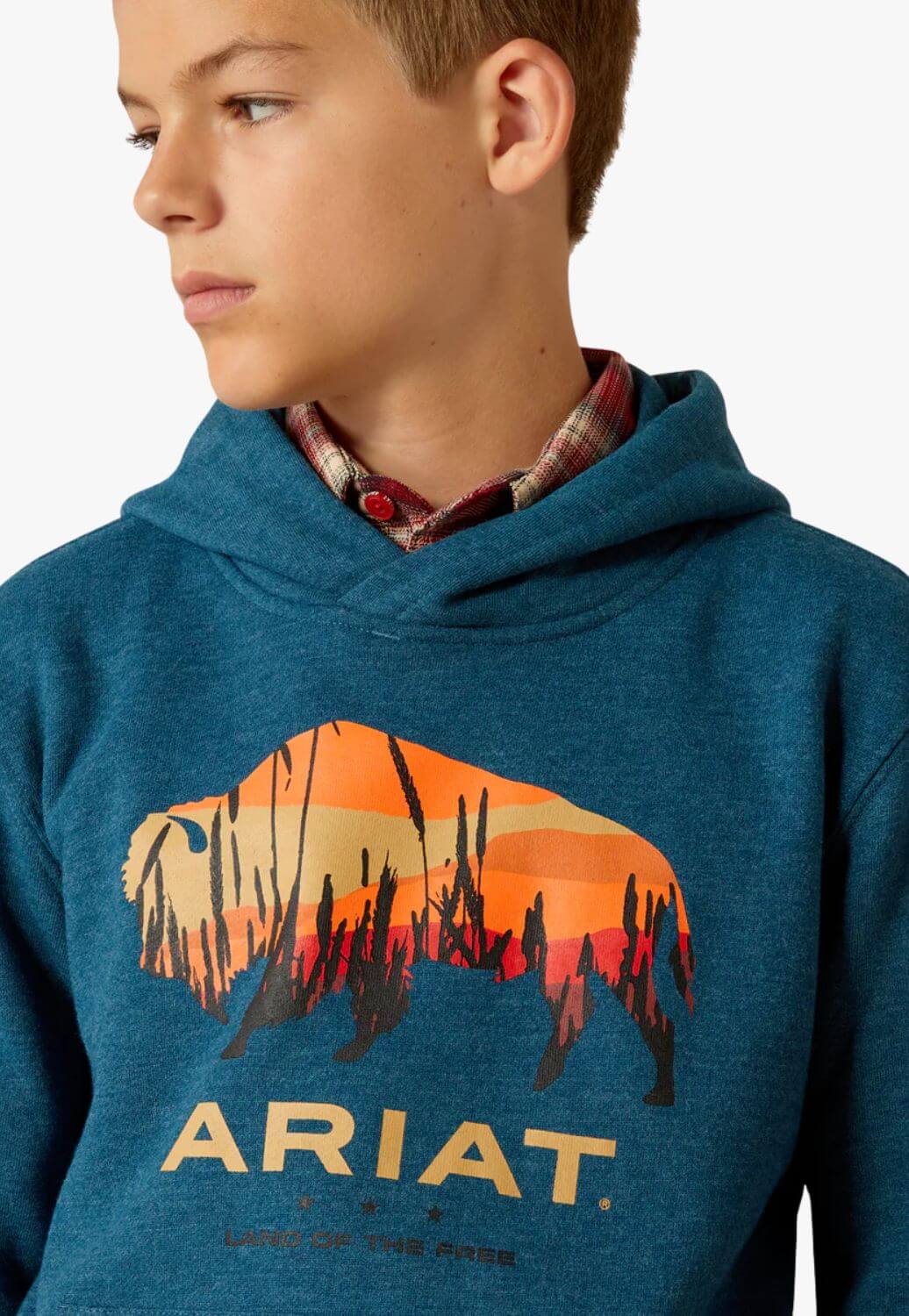 Ariat Boys Bison Plain Hoodie