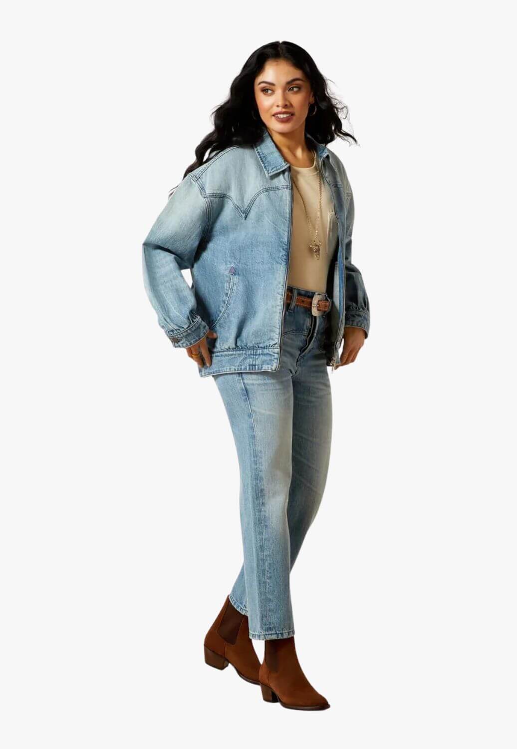 Ariat Womens Cheyenne Denim Bomber Jacket