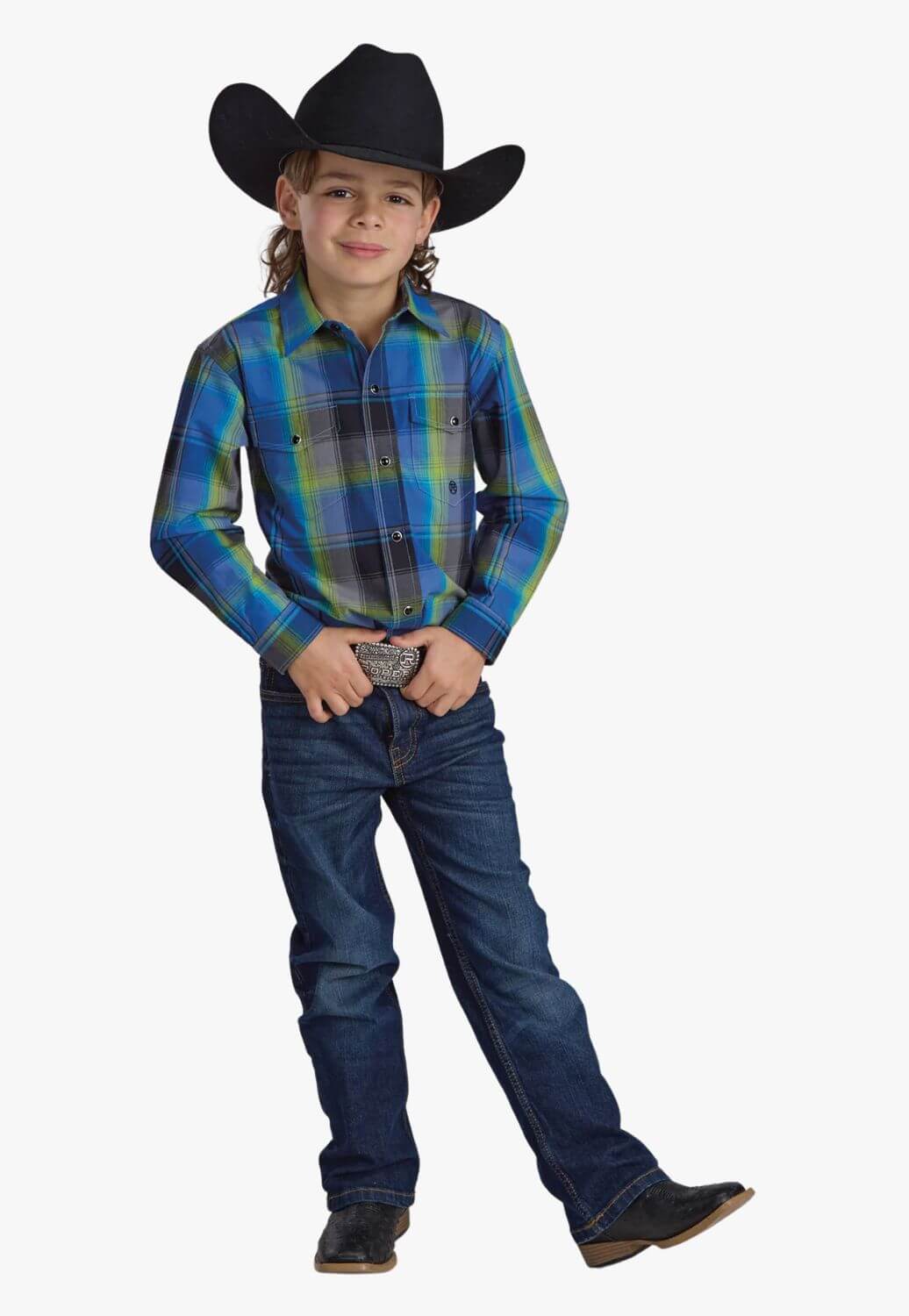 Roper Boys Amarillo Plaid Long Sleeve Shirt