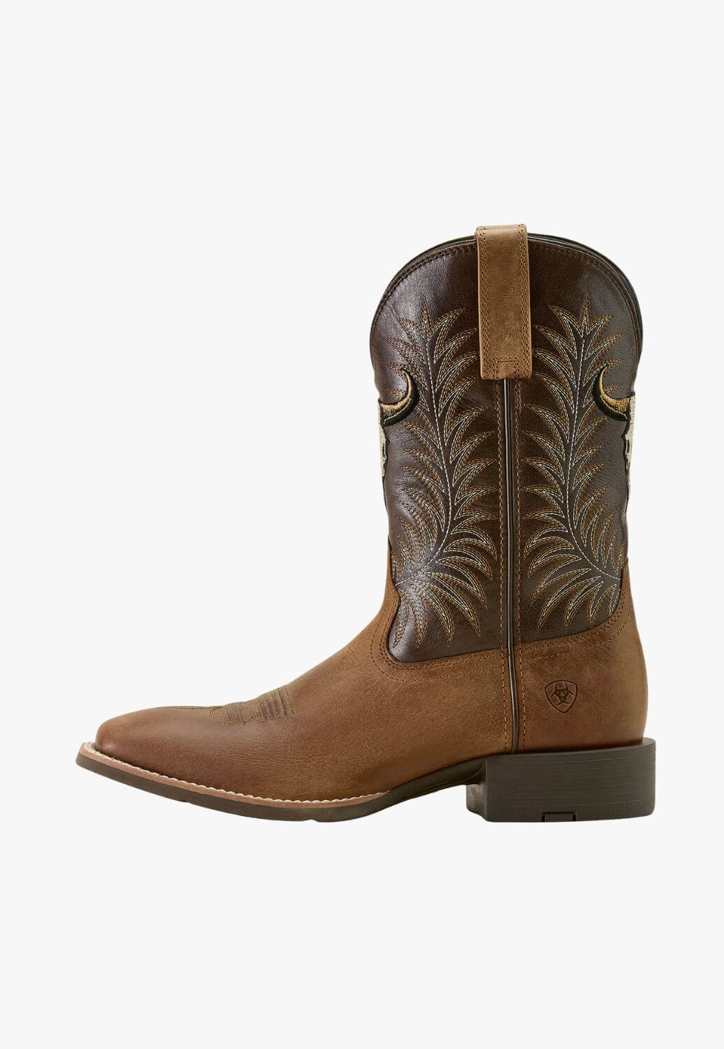 Ariat Mens Sport Steer Skull Wide Square Toe Top Boot