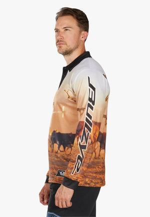 Bullzye Mens Helicopter Long Sleeve Shirt
