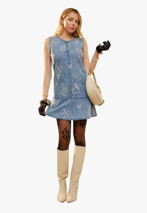 Blue B Womens Western Peplum Mini Dress
