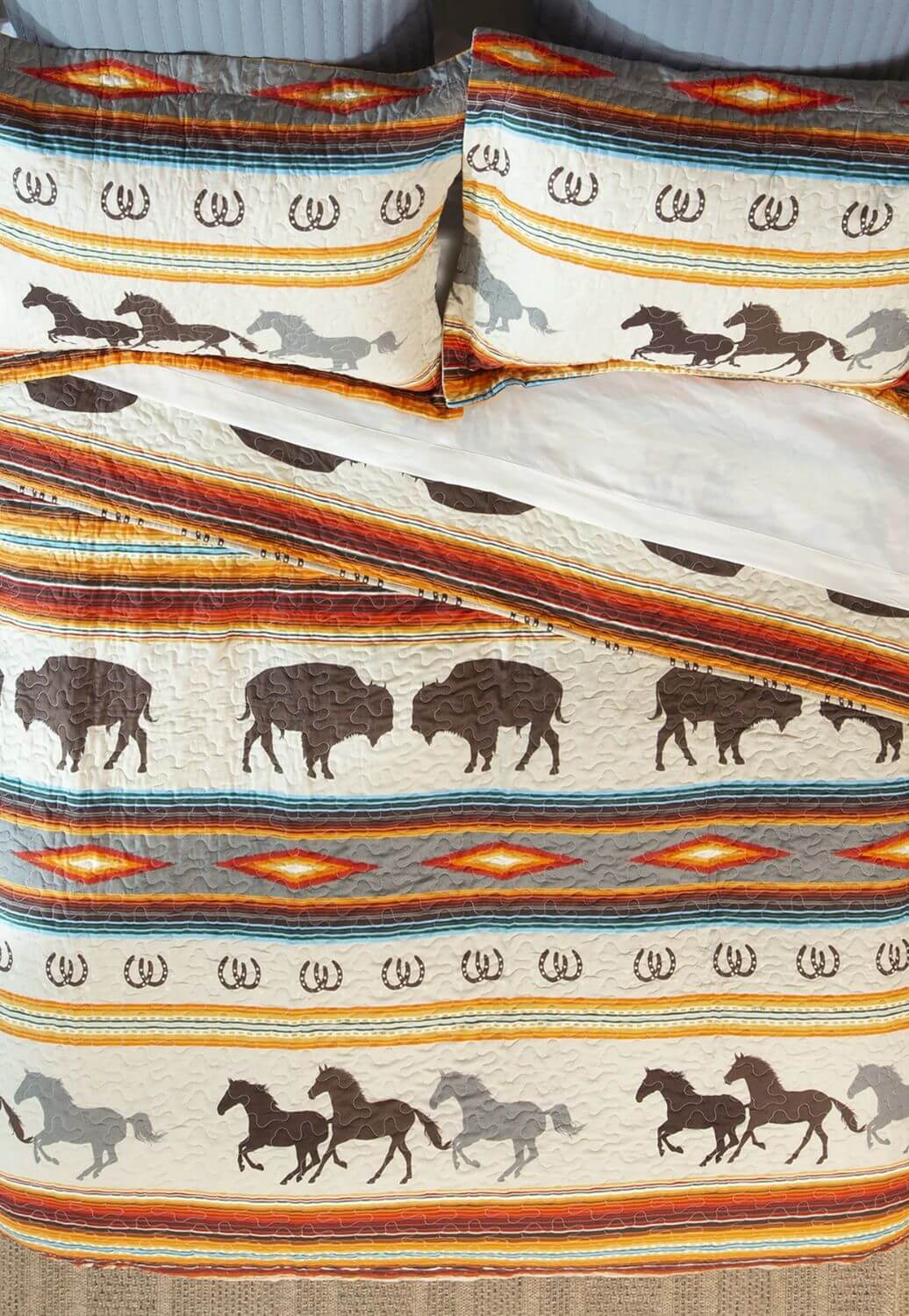 Wrangler Western Stripe Quilt Set - Queen