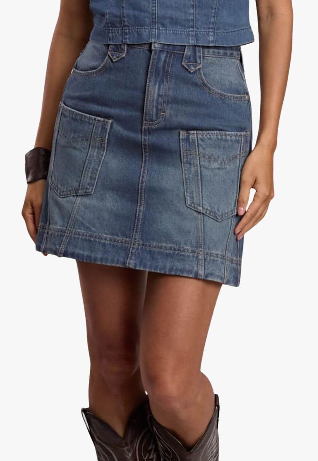 Stetson Womens Denim Mini Skirt