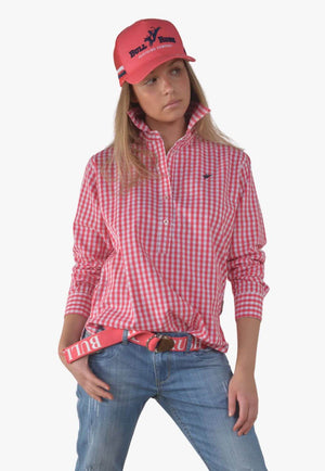 Bullrush Womens Seascape Blair Gingham Long Sleeve Shirt