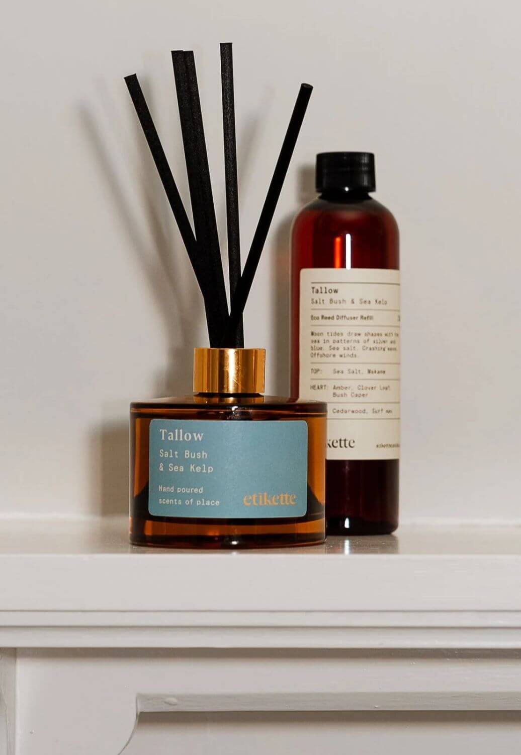 Etikette Tallow in Salt Bush and Sea Kelp Gold Edition Eco Reed Diffuser