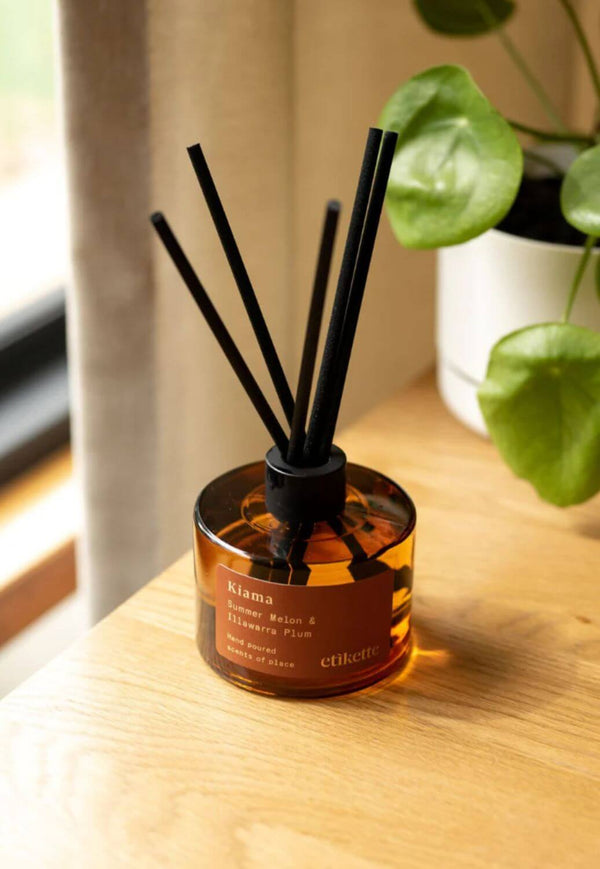 Etikette Reed Diffuser Etikette Kiama, Summer Melon and Illawarra Plum Eco Reed Diffuser- W ...