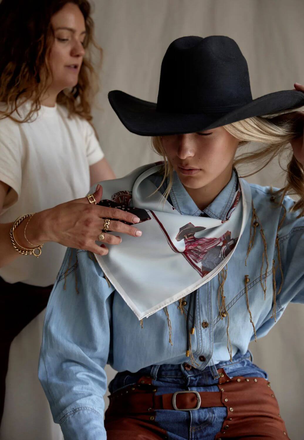 Whitney Spicer Silk Cowboy Bar Bandana