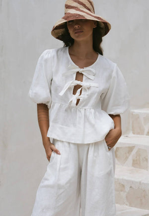 LJC Designs Pia Tie Cotton Top