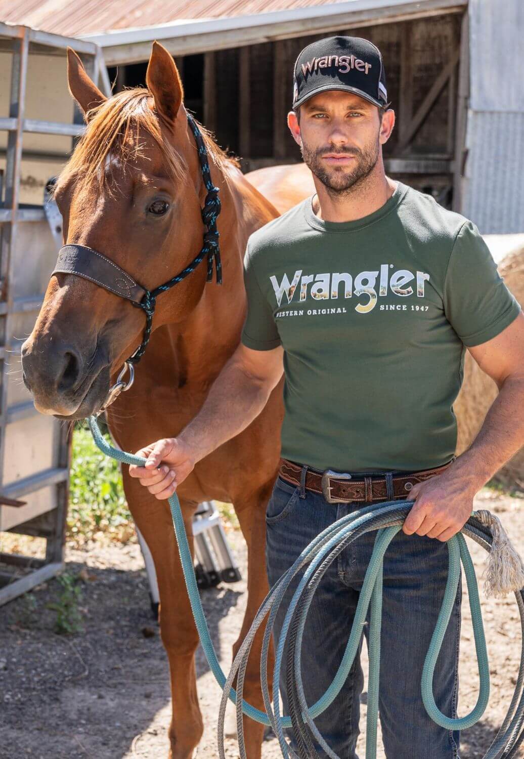 Wrangler Mens Luke High Profile Trucker Cap