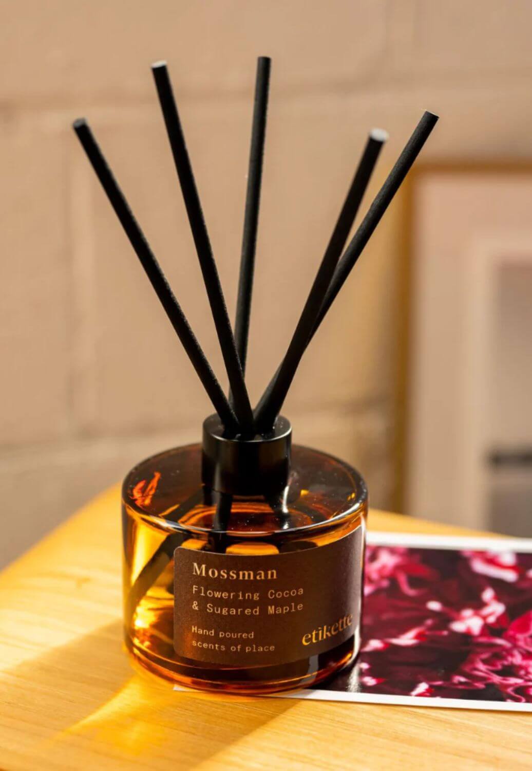 Etikette Mossman, Flowering Cocoa and Sugared Maple Eco Reed Diffuser