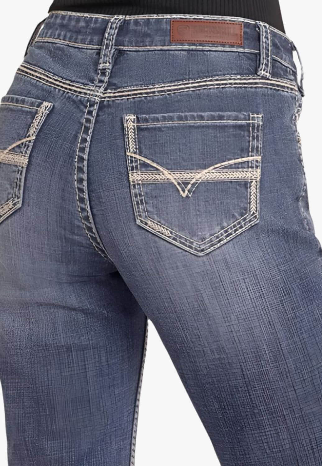 Rock and Roll Womens Petal Stitch Bootcut Jean