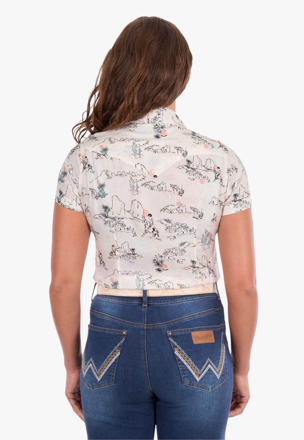 Wrangler Womens Heidi Print Short Sleeve Shirt