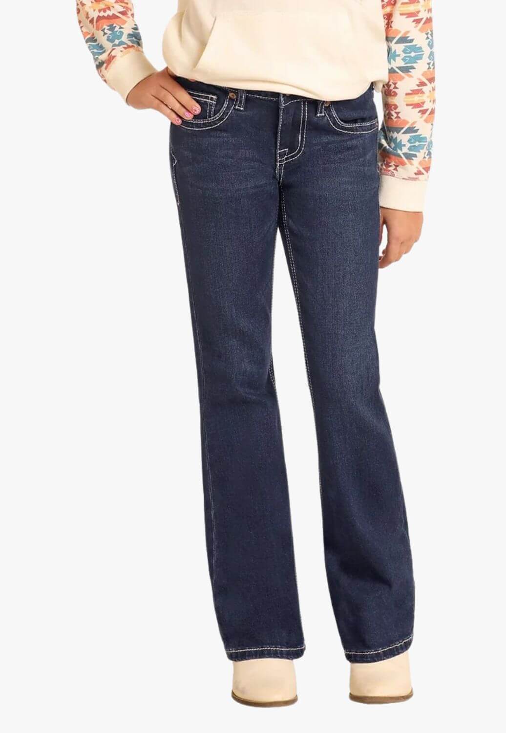 Rock and Roll Girls Petal Stitch Mid Rise Jean