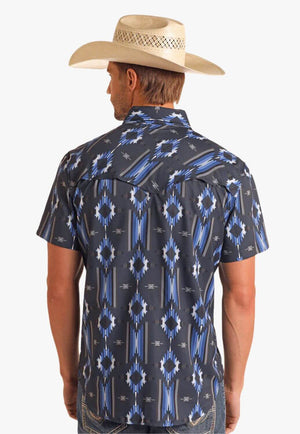 Rock and Roll Mens Tek Aztec Short Sleeve Shirt