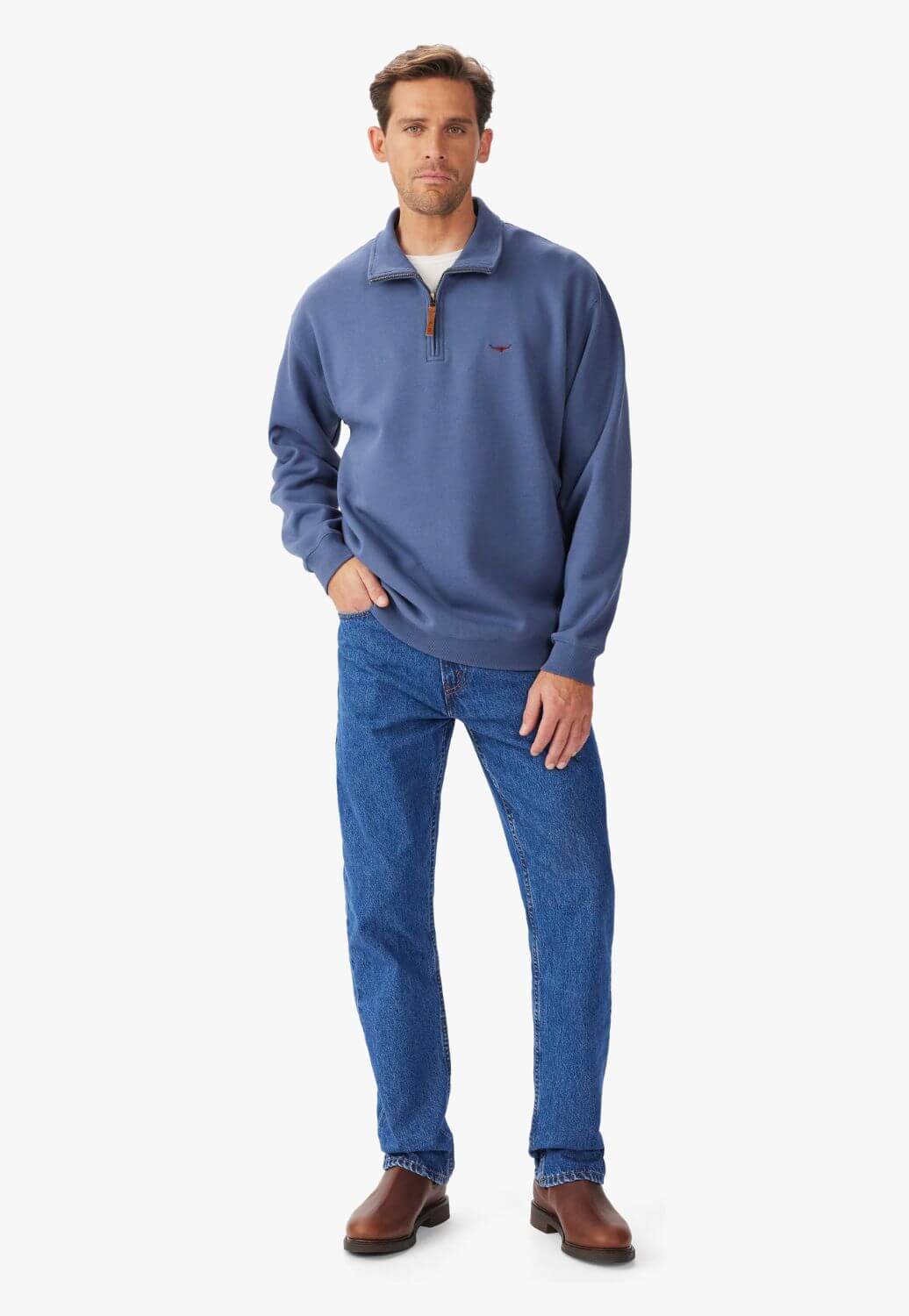 R.M. Williams Mens Mulyungarie 1/4 zip Sweatshirt