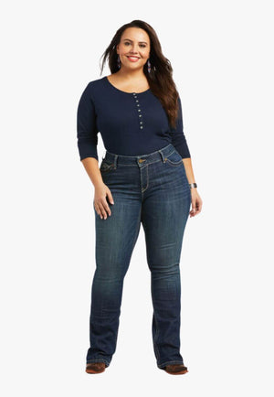 Ariat Womens REAL Mid Rise Boot Cut Jean