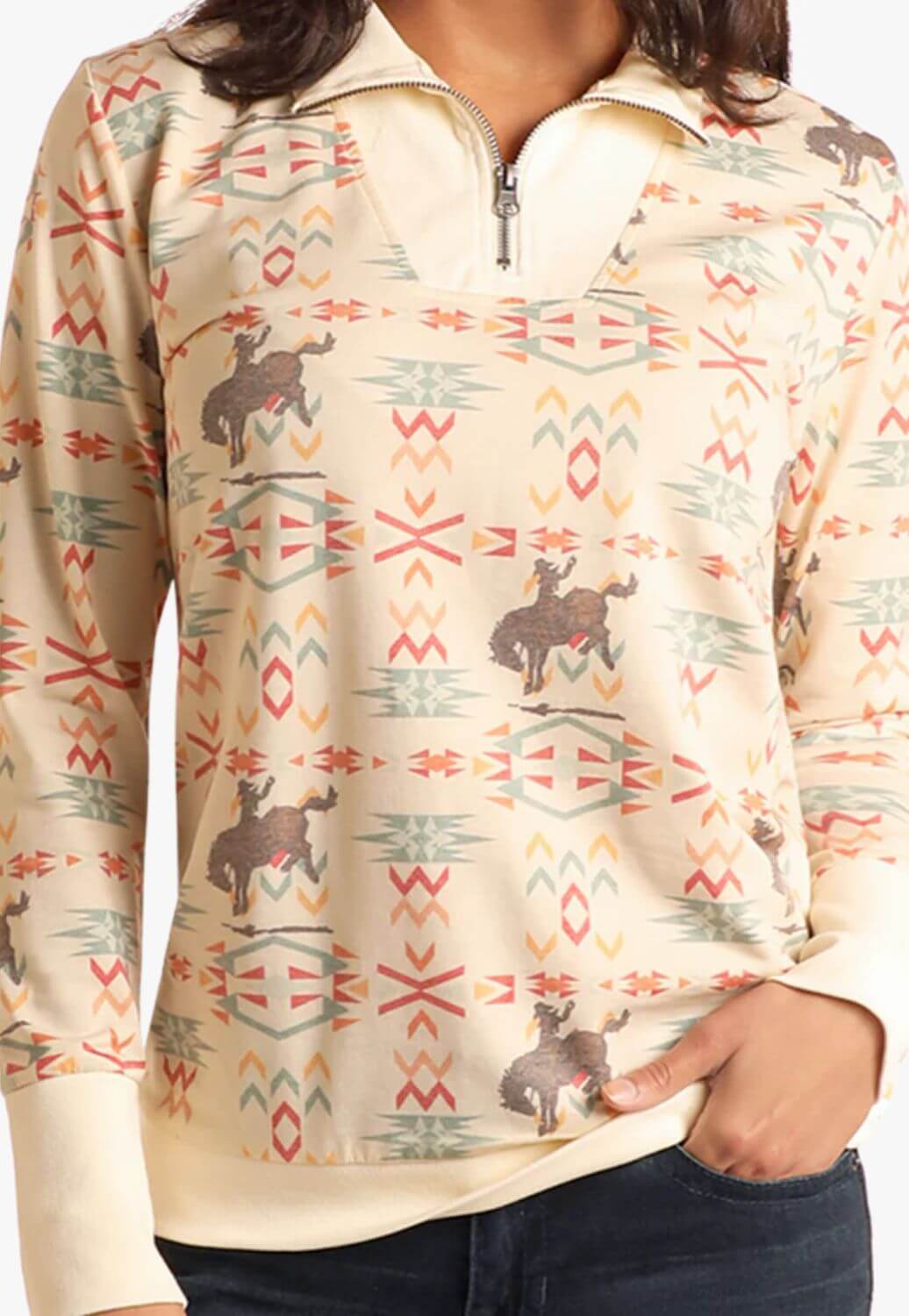 Panhandle Womens Sublimation Panel Pullover