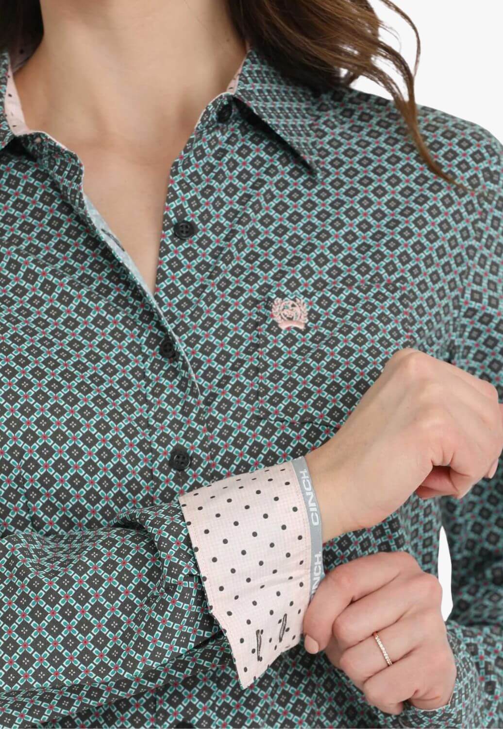 Cinch Womens Geometric Western Long Sleeve Shirt