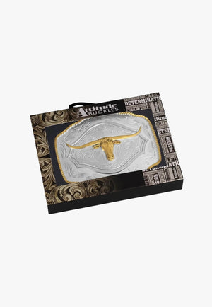 Montana On the Range Longhorn Buckle