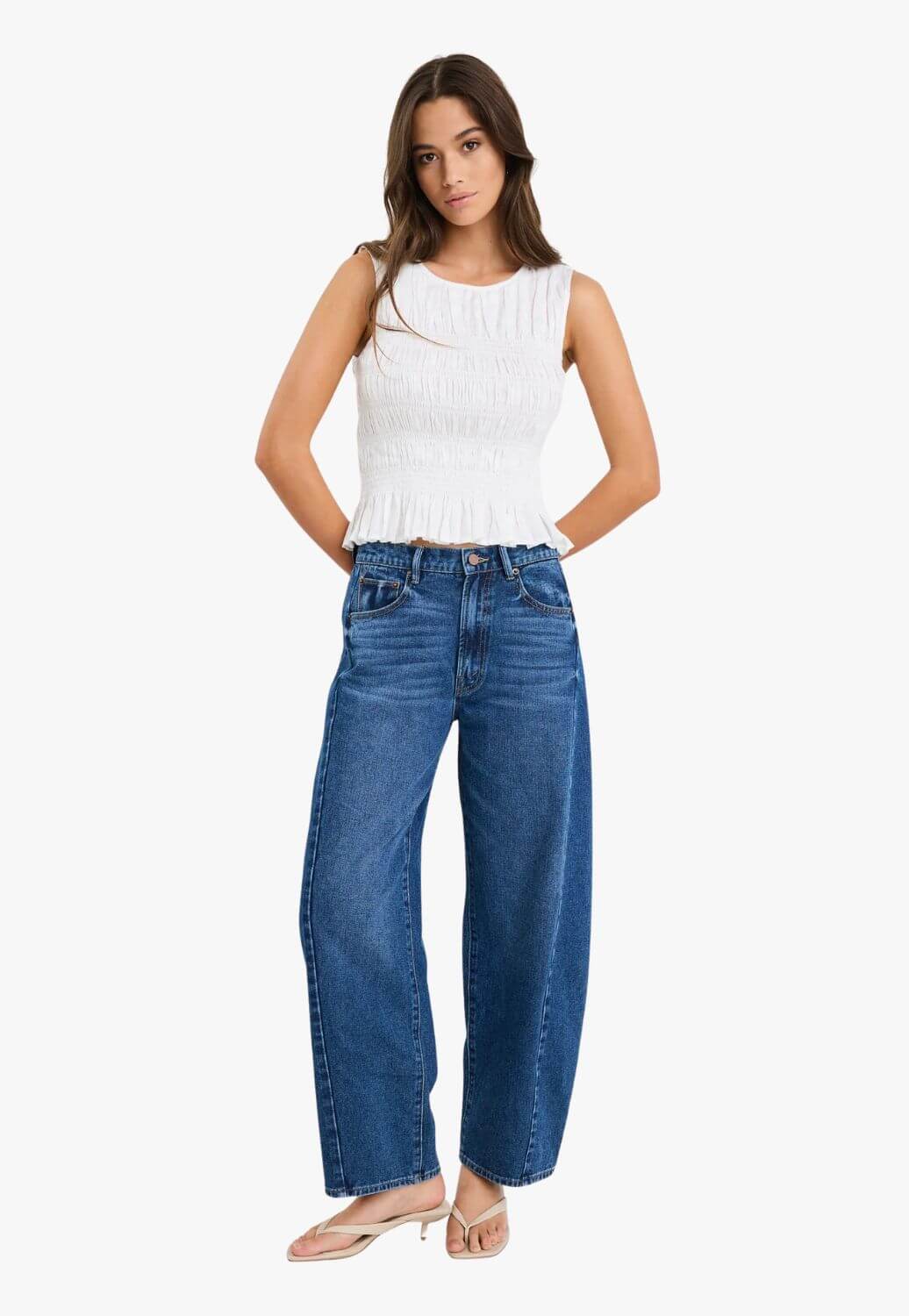 Impulsive Linen Shirred Top