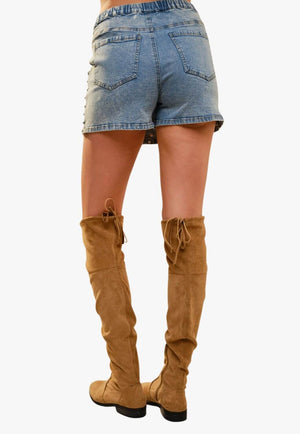 Blue B Womens Studded Drawstring Skort