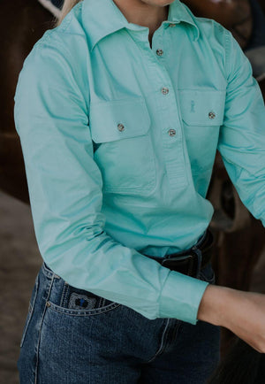Pilbara Womens Closed Front Long Sleeve Work Shirt RM300CF