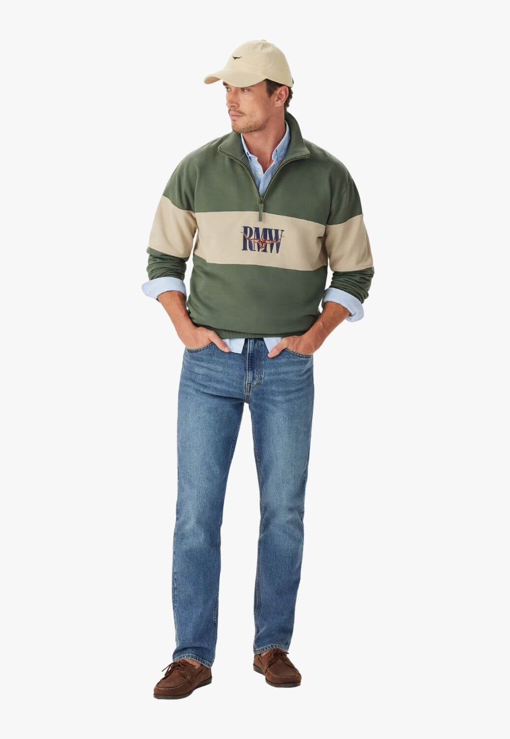 R.M. Williams Mens Heritage 1/4 Zip Sweatshirt