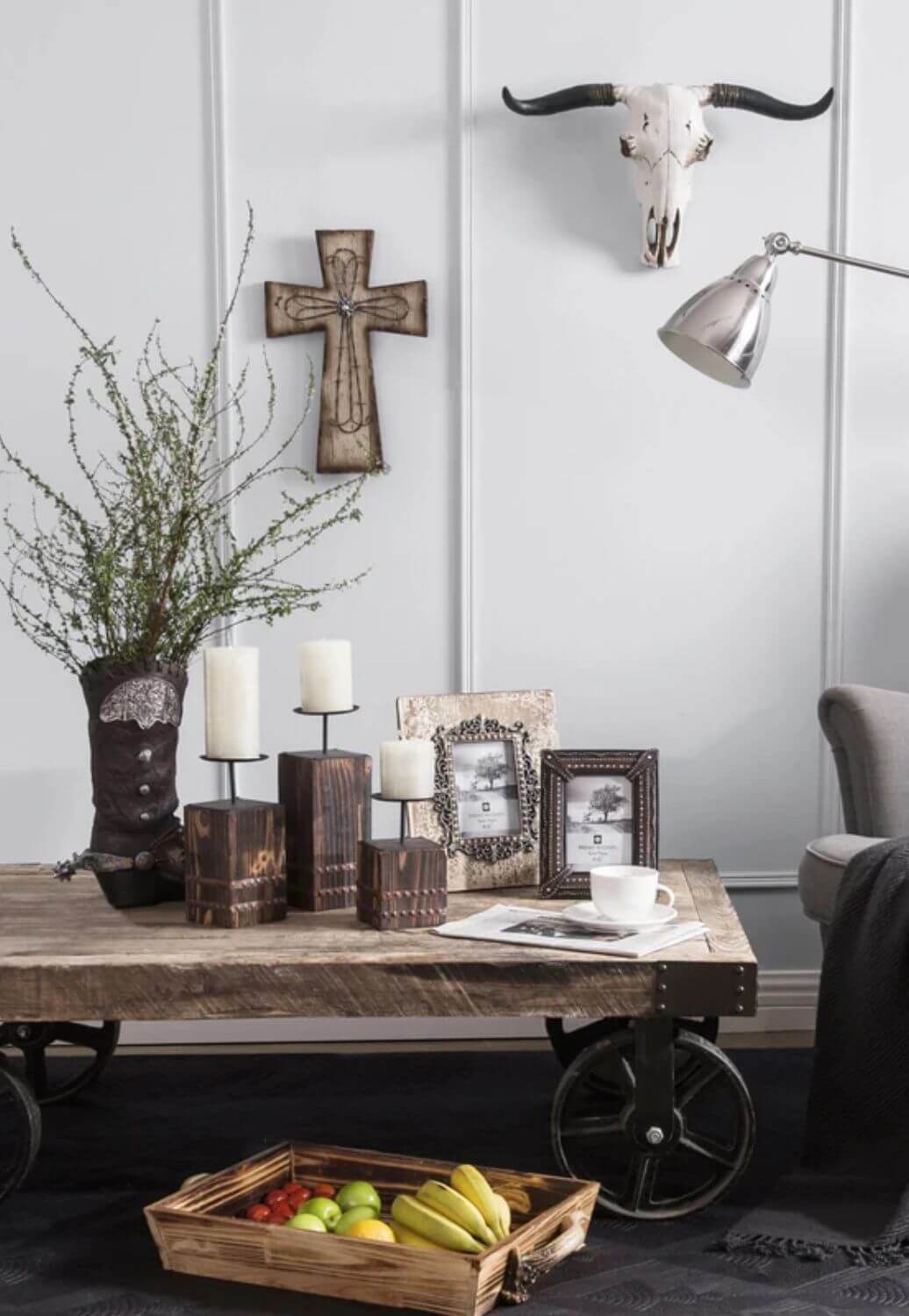 Tooled Cowboy Boot Vase