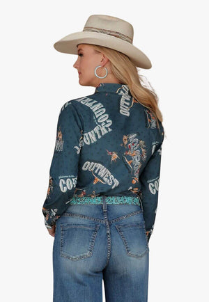 Cruel Girl Womens RodeoTown Snap Long Sleeve Shirt