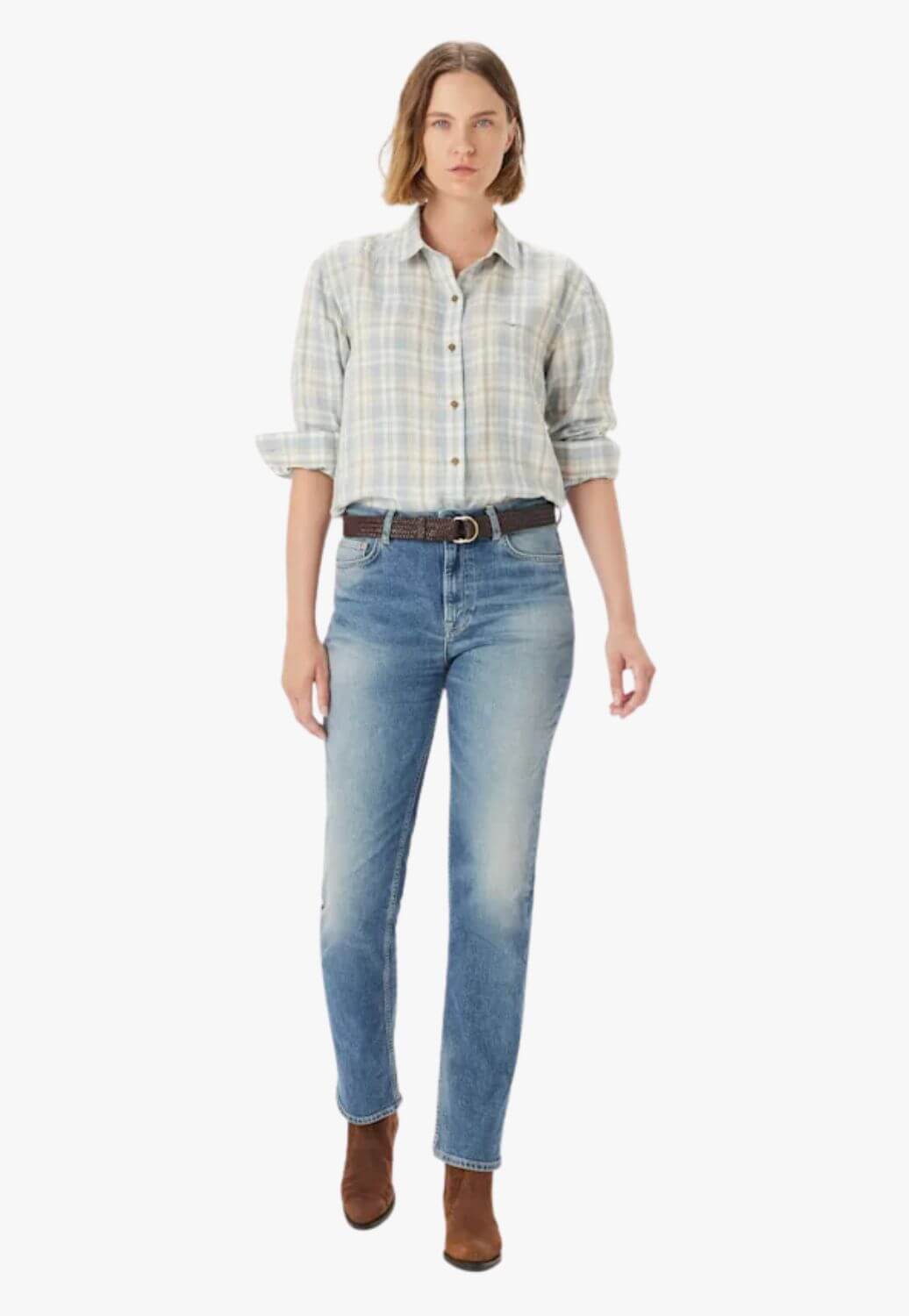 R.M. Williams Hopeland Check Linen Long Sleeve Shirt