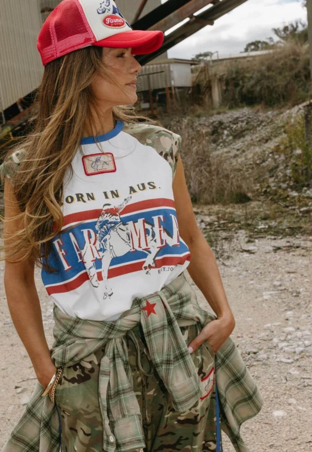 Whitney Spicer Womens Born In Aus Oversized T-Shirt