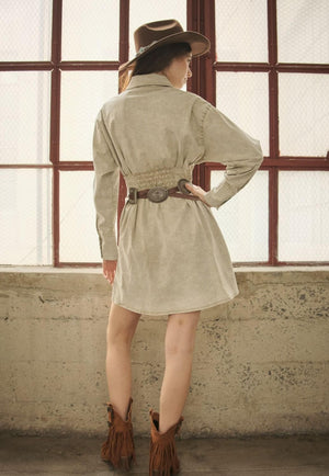 Blue B Womens Western Embroidered Shirt Dress