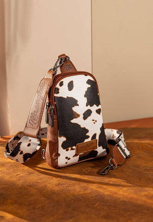 Wrangler Womens Cow Print Sling Bag