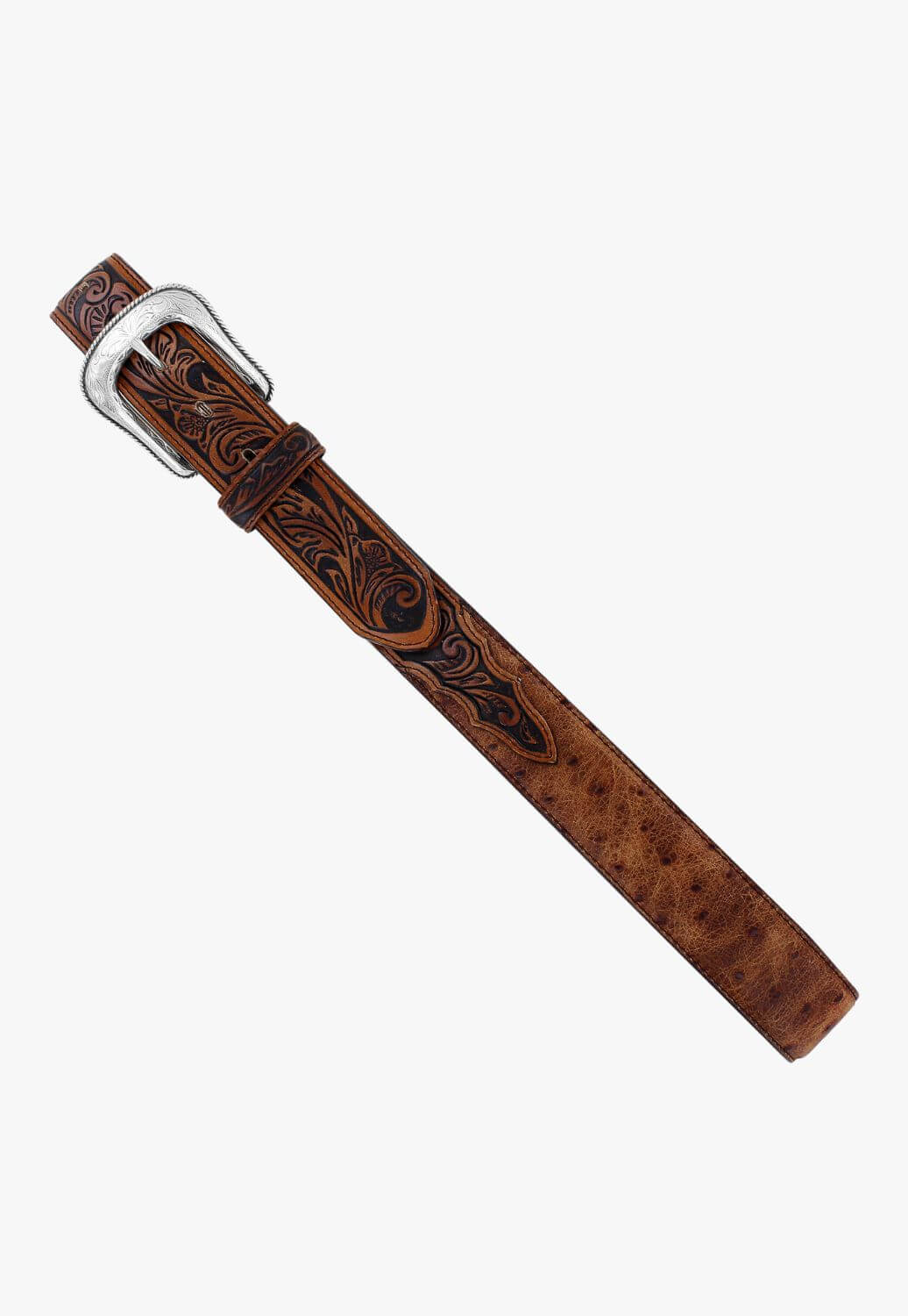 Tony Lama Mens Rustic Ostrich Belt