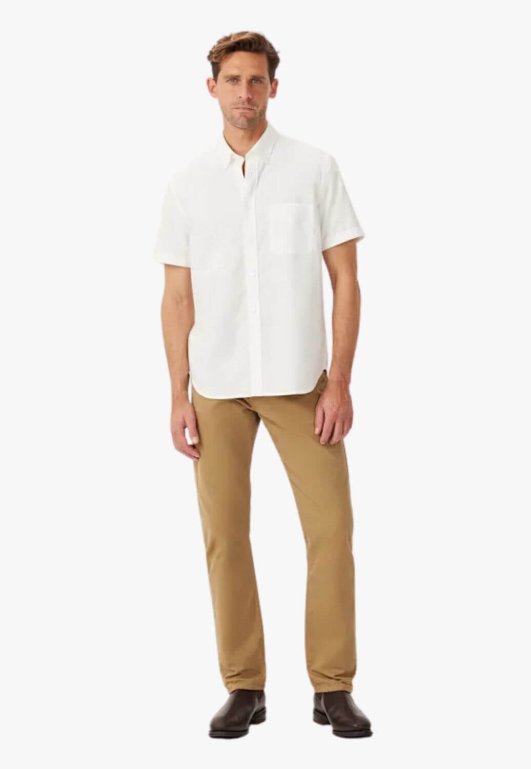R.M. Williams Mens Regular Oxford Short Sleeve Shirt