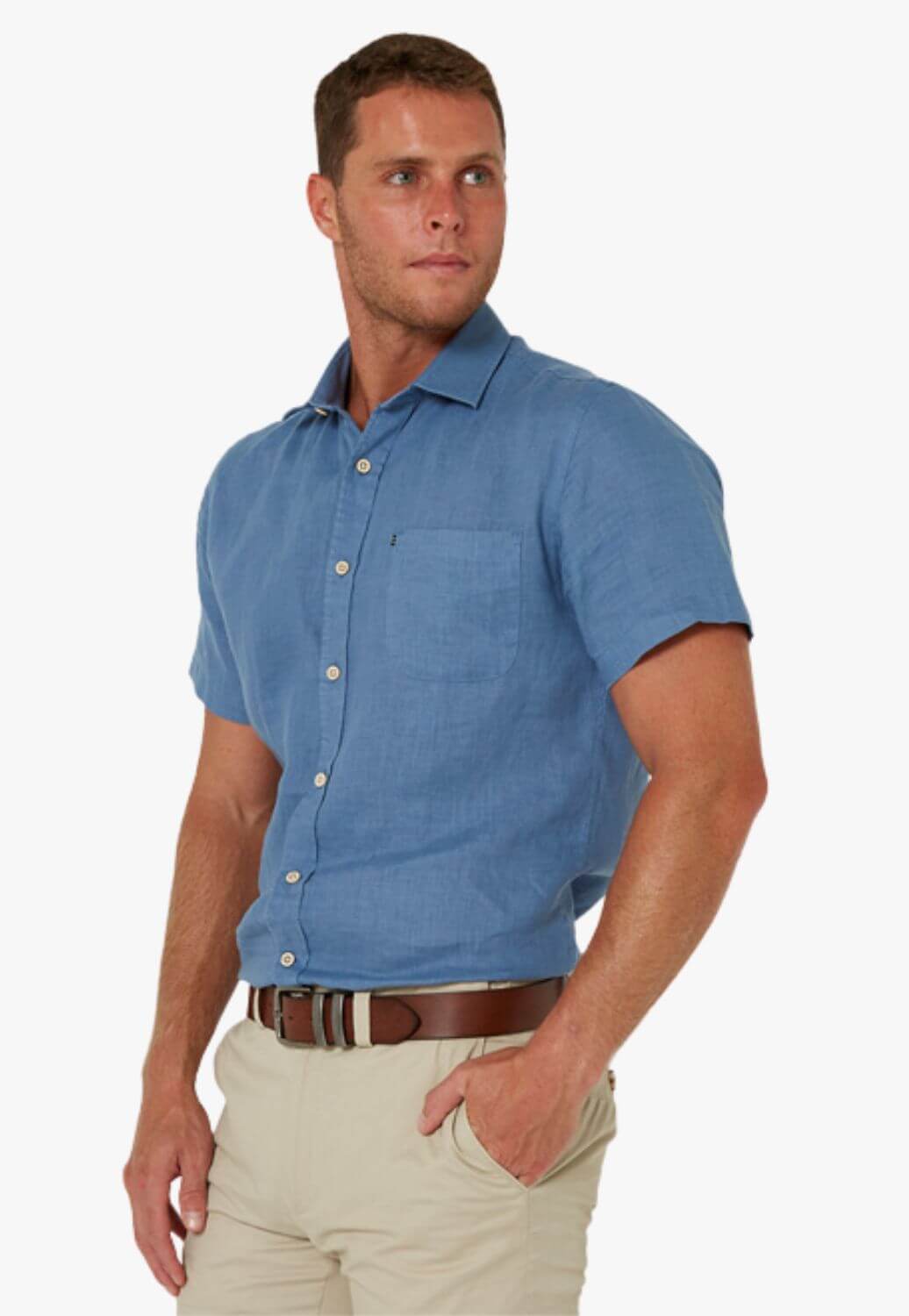 Pilbara Mens Linen Short Sleeve Shirt